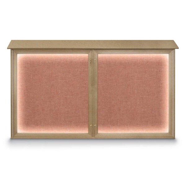 United Visual Products Sliding Door Wood Corkboard, 96"x36", Waln, UV9006OCS-WALNUT-CORK UV9006OCS-WALNUT-CORK - main
